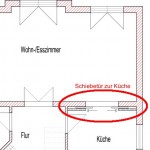 Grundriss Küche mit Schiebetür