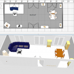 Wohnzimmer - 3D Ansicht und Grundriss Wohnzimmer - 3D Ansicht und Grundriss